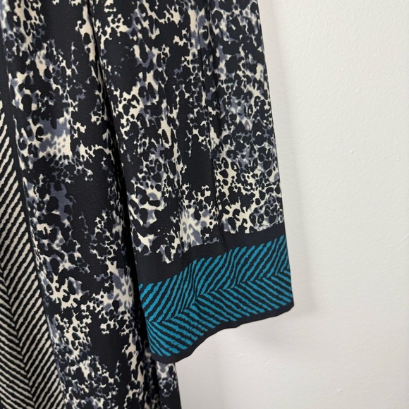 Sandra Darren Sheath Tribal 3/4 Sleeves Swuare Neck Dress Size 12 - Picture 6 of 9